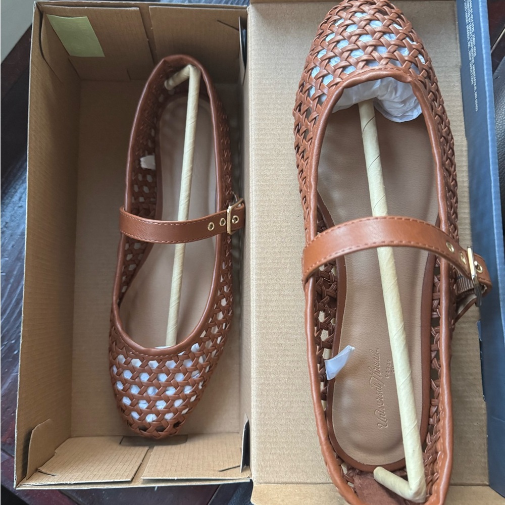 Women's Brown Woven Flats